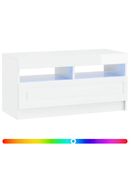 Mobile TV LED Bianco Lucido Legno ingegnerizzato