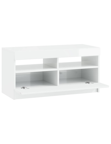 Mobile TV LED Bianco Lucido Legno ingegnerizzato