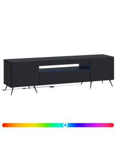 Mobile TV LED Nero Legno ingegnerizzato 2