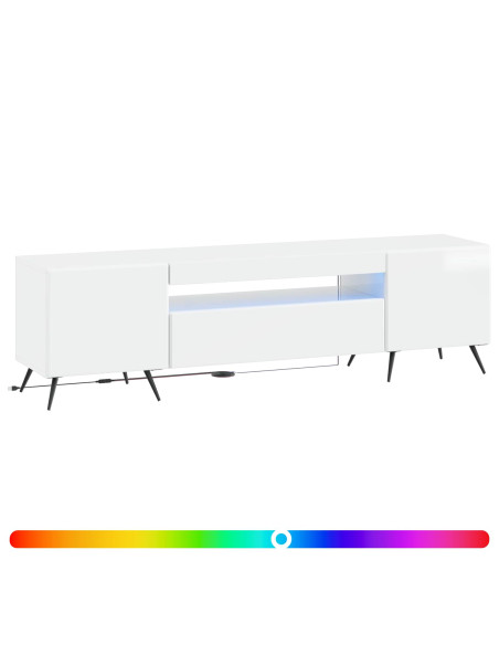 Mobile TV LED Bianco Lucido Legno ingegnerizzato
