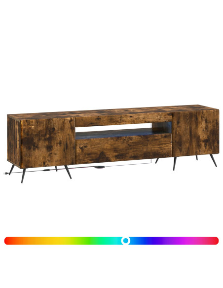 Mobile TV LED Rovere Fumo Legno ingegnerizzato