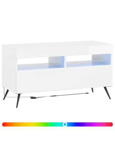 Mobile TV LED Bianco Lucido Legno ingegnerizzato