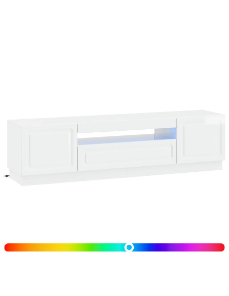 Mobile TV LED Bianco Lucido Legno ingegnerizzato