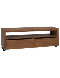 Mobile TV 110 x 30 x 40 cm Naturale Legno di teak solido 2