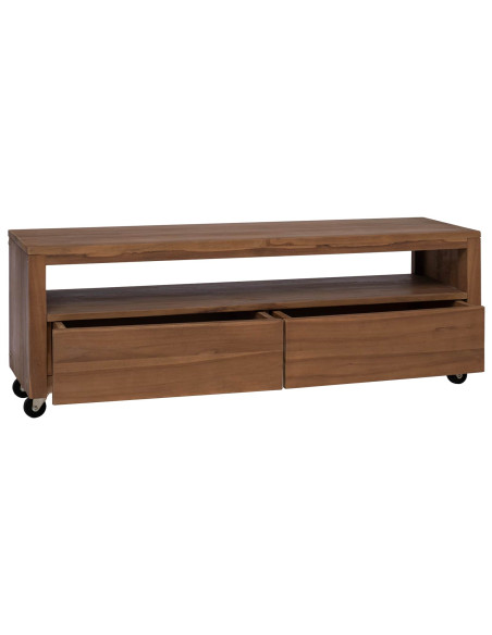 Mobile TV 110 x 30 x 40 cm Naturale Legno di teak solido
