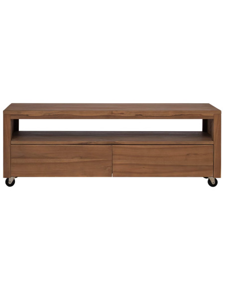 Mobile TV 110 x 30 x 40 cm Naturale Legno di teak solido