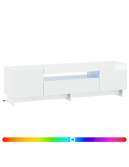 Mobile TV LED Bianco Lucido Legno ingegnerizzato