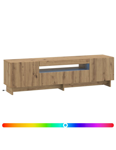 Mobile TV LED Rovere Artigianale Legno ingegnerizzato