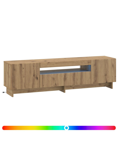 Mobile TV LED Rovere Artigianale Legno ingegnerizzato