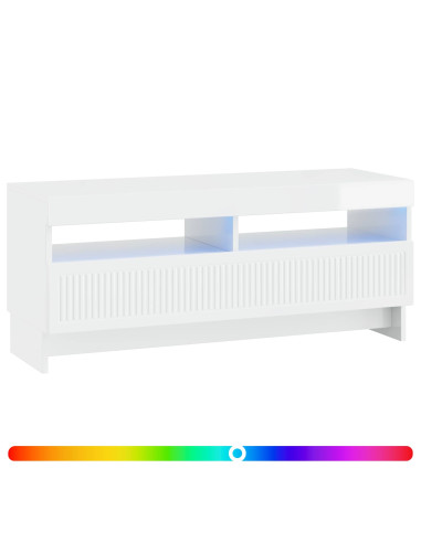 Mobile TV LED Bianco Lucido Legno ingegnerizzato