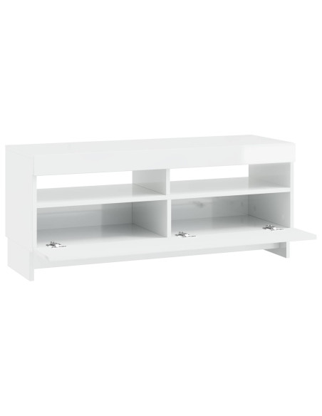 Mobile TV LED Bianco Lucido Legno ingegnerizzato