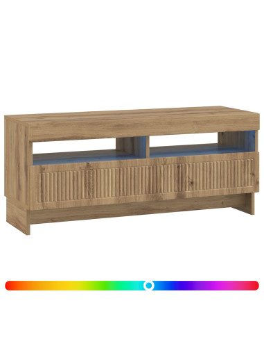 Mobile TV LED Rovere Artigianale Legno ingegnerizzato