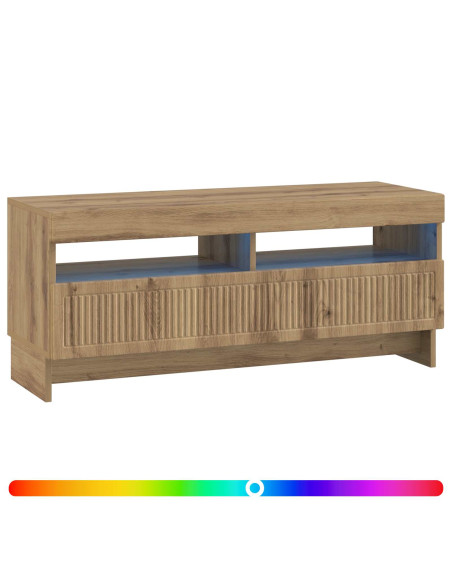 Mobile TV LED Rovere Artigianale Legno ingegnerizzato