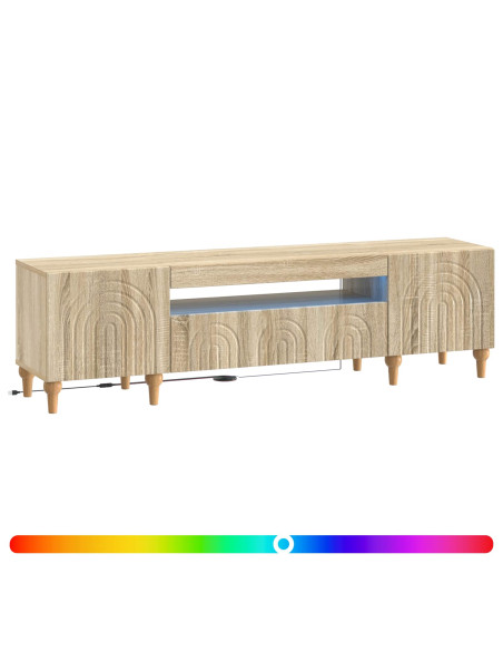 Mobile TV LED Rovere Sonoma Legno ingegnerizzato