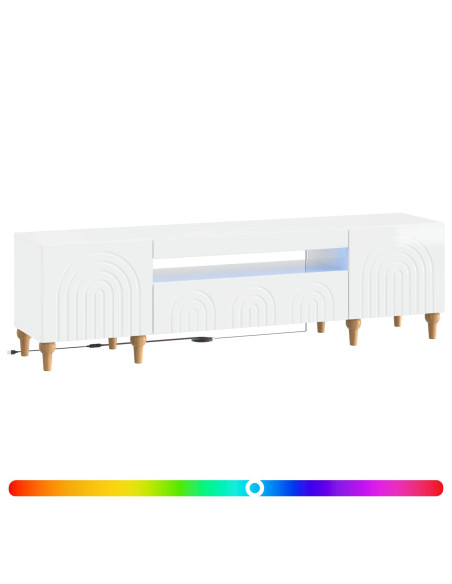 Mobile TV LED Bianco Lucido Legno ingegnerizzato