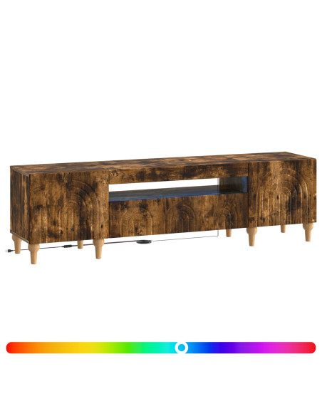 Mobile TV LED Rovere Fumo Legno ingegnerizzato