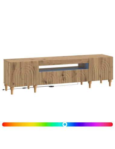Mobile TV LED Rovere Artigianale Legno ingegnerizzato