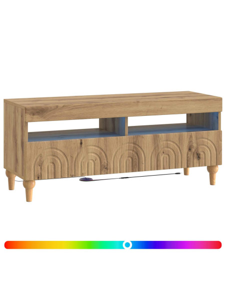 Mobile TV LED Rovere Artigianale Legno ingegnerizzato