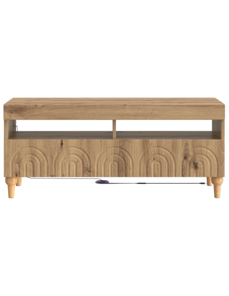 Mobile TV LED Rovere Artigianale Legno ingegnerizzato