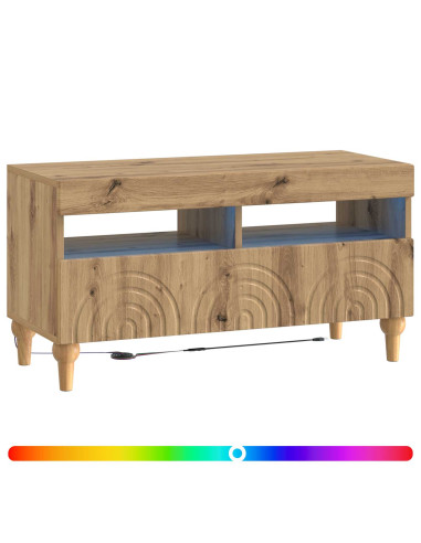 Mobile TV LED Rovere Artigianale Legno ingegnerizzato