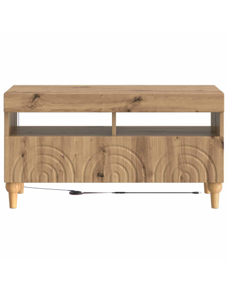 Mobile TV LED Rovere Artigianale Legno ingegnerizzato