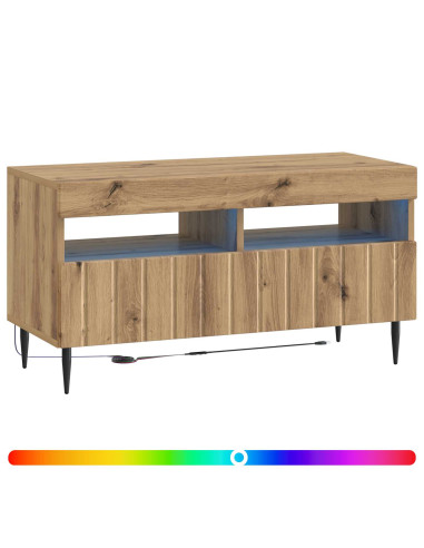 Mobile TV LED Rovere Artigianale Legno ingegnerizzato