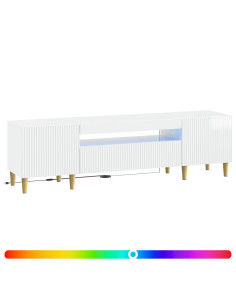 Mobile TV LED Bianco Lucido Legno ingegnerizzato 2