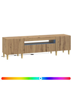 Mobile TV LED Rovere Artigianale Legno ingegnerizzato 2