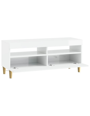 Mobile TV LED Bianco Lucido Legno ingegnerizzato