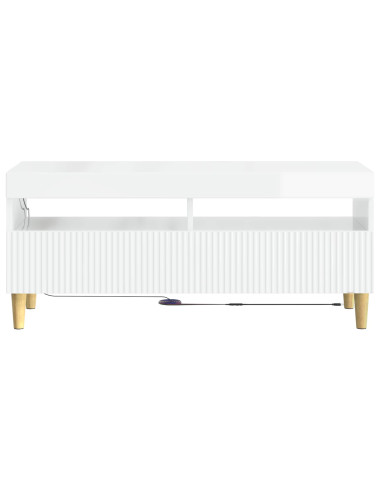 Mobile TV LED Bianco Lucido Legno ingegnerizzato