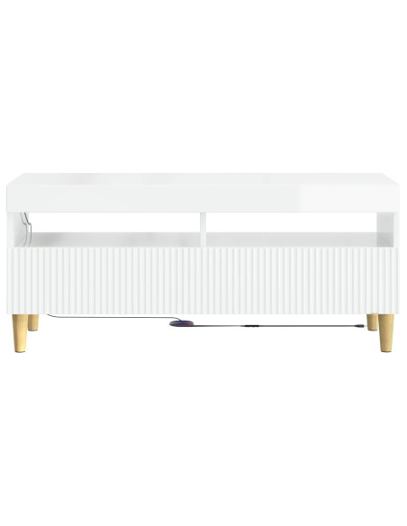 Mobile TV LED Bianco Lucido Legno ingegnerizzato