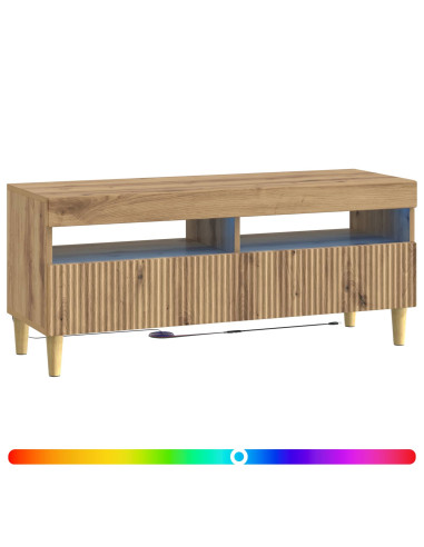 Mobile TV LED Rovere Artigianale Legno ingegnerizzato
