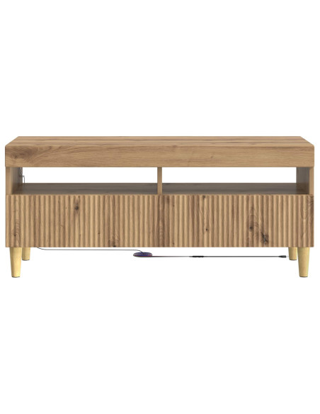 Mobile TV LED Rovere Artigianale Legno ingegnerizzato