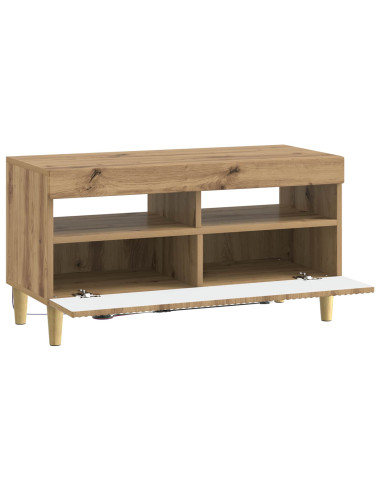 Mobile TV LED Rovere Artigianale Legno ingegnerizzato