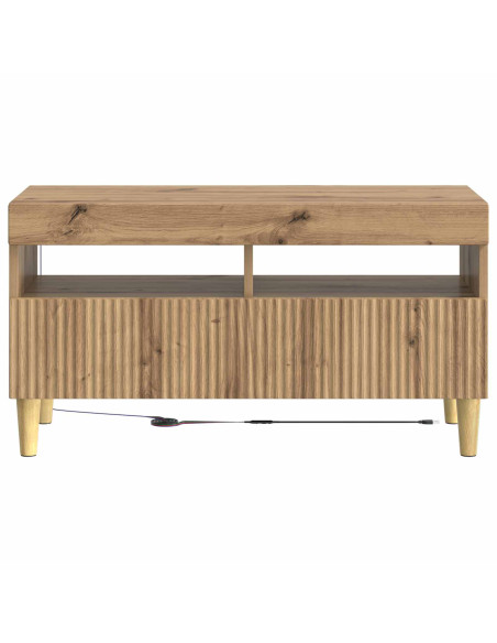 Mobile TV LED Rovere Artigianale Legno ingegnerizzato
