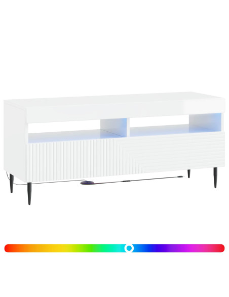 Mobile TV LED Bianco Lucido Legno ingegnerizzato