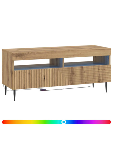 Mobile TV LED Rovere Artigianale Legno ingegnerizzato