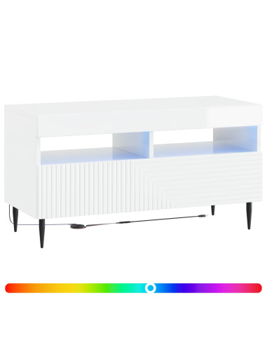 Mobile TV LED Bianco Lucido Legno ingegnerizzato