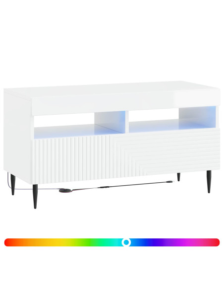 Mobile TV LED Bianco Lucido Legno ingegnerizzato