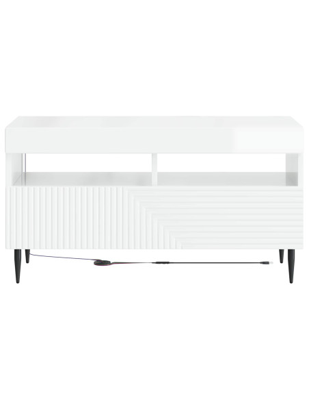 Mobile TV LED Bianco Lucido Legno ingegnerizzato