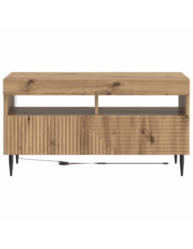Mobile TV LED Rovere Artigianale Legno ingegnerizzato