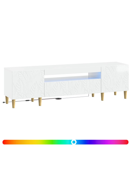 Mobile TV LED Bianco Lucido Legno ingegnerizzato