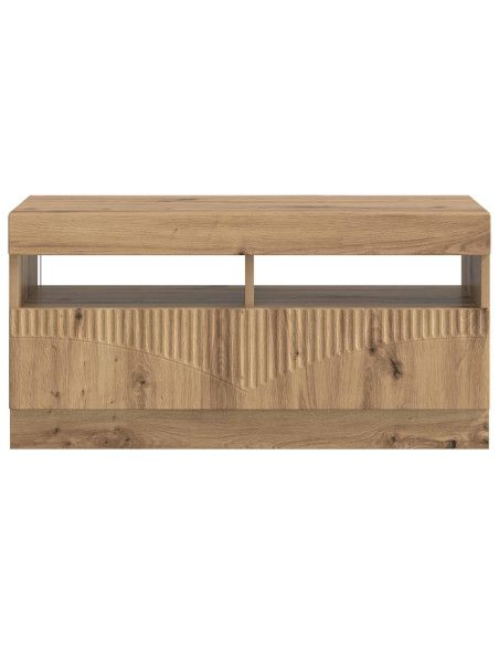 Mobile TV LED Rovere Artigianale Legno ingegnerizzato