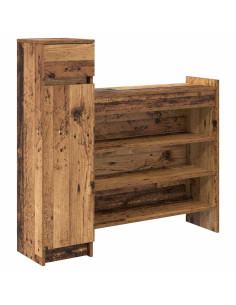 Mobile per scarpe con porta Legno vecchio 100,5 x 28 x 100 cm 2