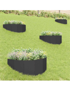 Bordura per Prato 4 pz 100 x 45 cm Acciaio Nero