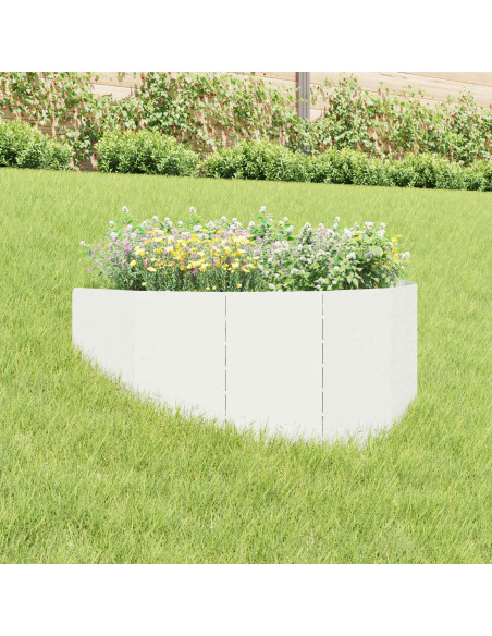 Bordura per Prato 100 x 45 cm Acciaio Bianco