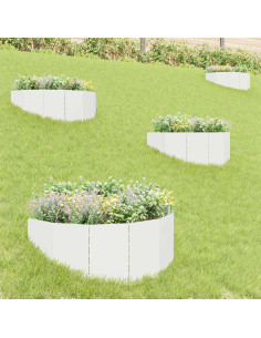 Bordura per Prato 4 pz 100 x 45 cm Acciaio Bianco