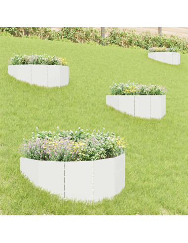 Bordura per Prato 4 pz 100 x 45 cm Acciaio Bianco