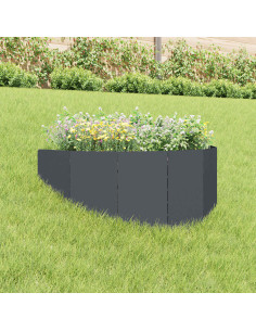 Bordura per Prato 100 x 45 cm Acciaio Antracite