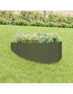 Bordura per Prato 100 x 45 cm Acciaio Verde Oliva
